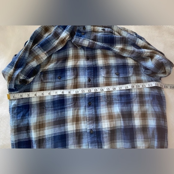 2/49$ Men’s TOAD&CO plaid slim fit buttoned organic cotton flannel shirt size XL - Picture 6 of 9
